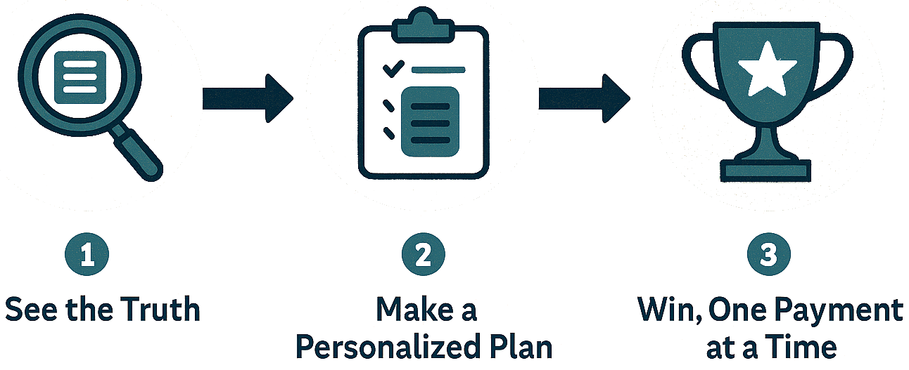 Visual metaphor: flowchart or progress timeline